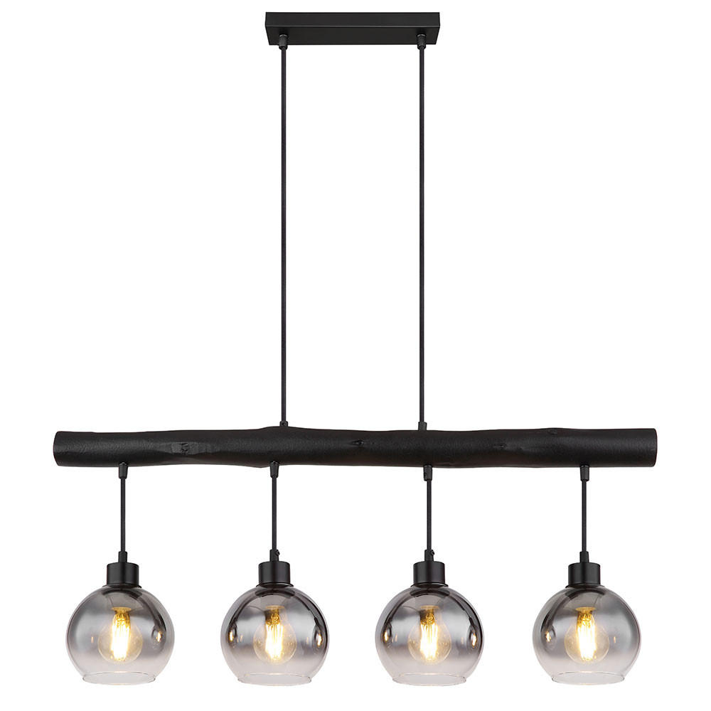 HÄNGELEUCHTE MOITAS Metall Grau - Grau, Glas (85/15/120cm) - Globo Lighting
