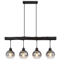 HÄNGELEUCHTE MOITAS Metall Grau - Grau, Glas (85/15/120cm) - Globo Lighting