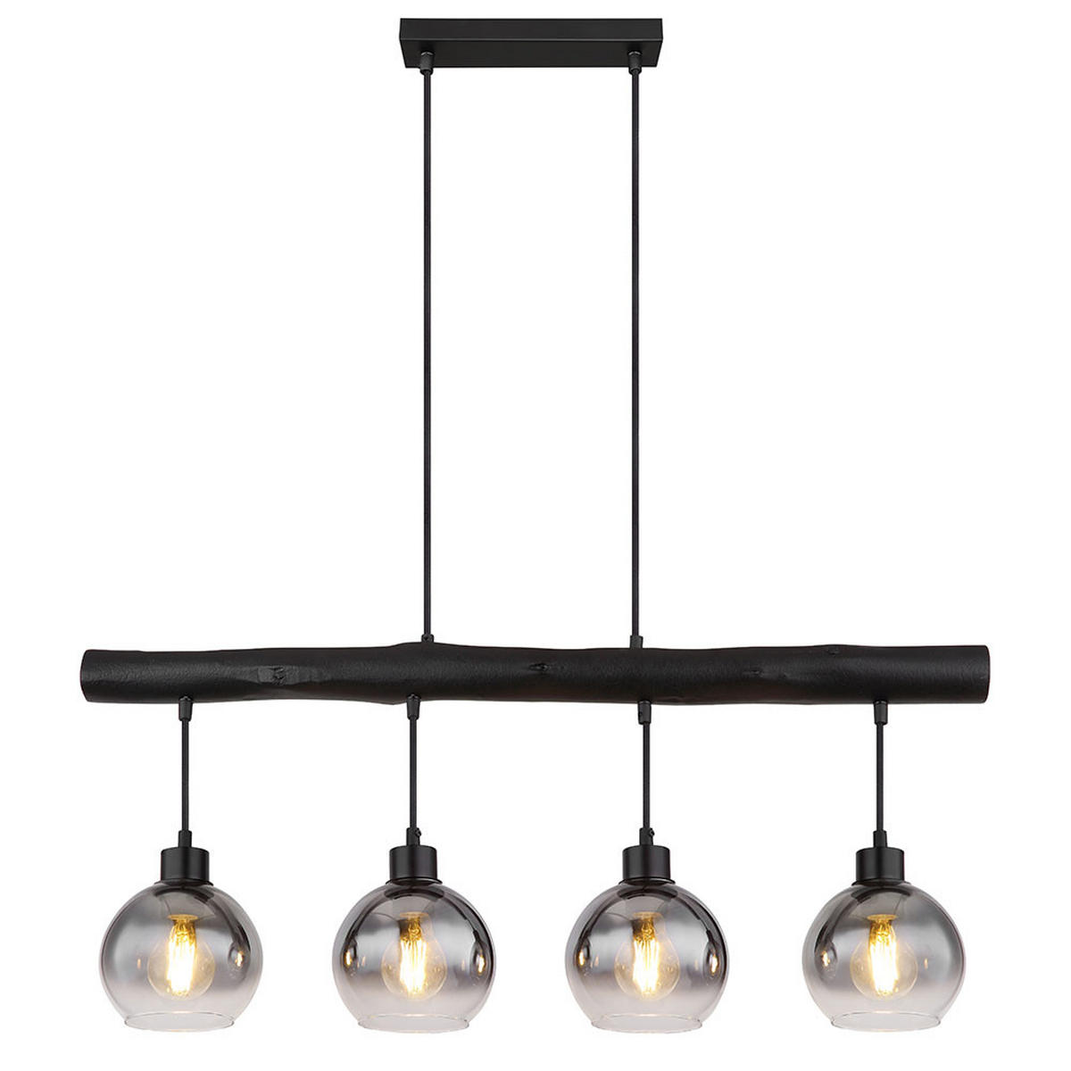 HÄNGELEUCHTE MOITAS Metall Grau Rauchglas - Grau, Glas/Metall (85/15/120cm) - Globo Lighting