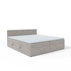 BOXBETT mit Kopfteil Menorca 200x200 cm, Hellgrau - Hellgrau, Textil (200/200cm) - Meblito