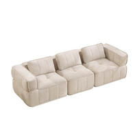 SOFA modular mit rahmenlosem Design Polyester Beige - Beige, Textil (217/67/93cm) - IVMEU
