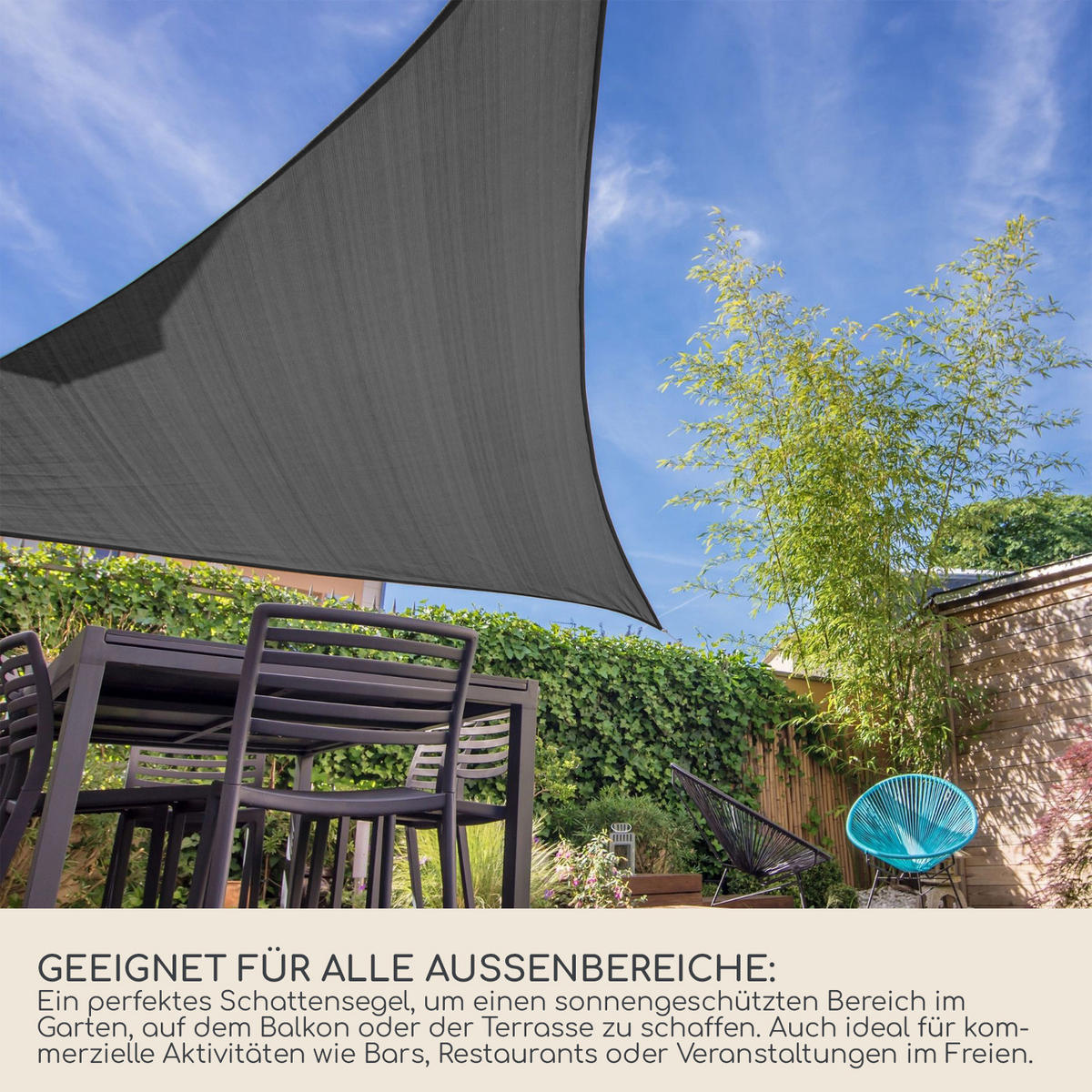 SONNENSEGEL Grau 300/300/1 cm - Grau, Kunststoff (300/300cm) - Mobili Rebecca