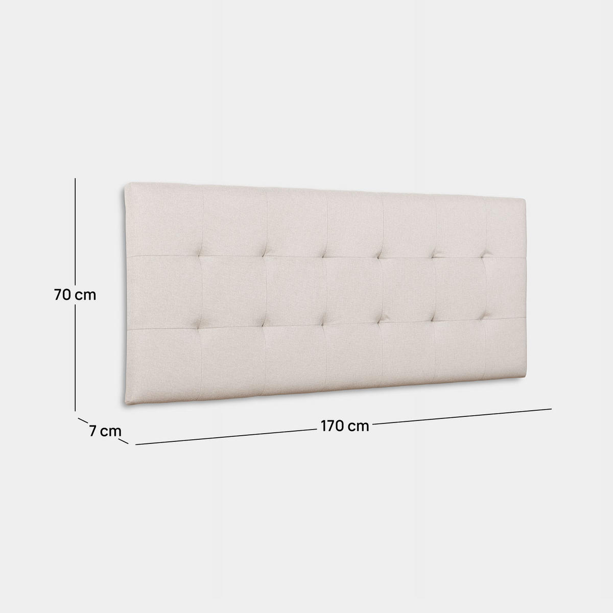 KOPFTEIL DOPPELTES Pier Beige 170 cm x 70 cm - Beige, Textil (170/7cm) - Klast Home
