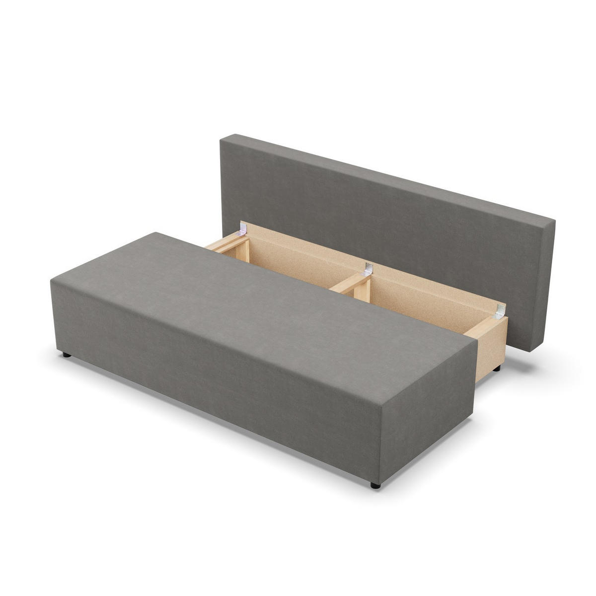 SOFA 3-SITZER MIT SCHLAFFUNKTION FERMO Grau - Grau, Textil (92/95/191cm) - Mebligo