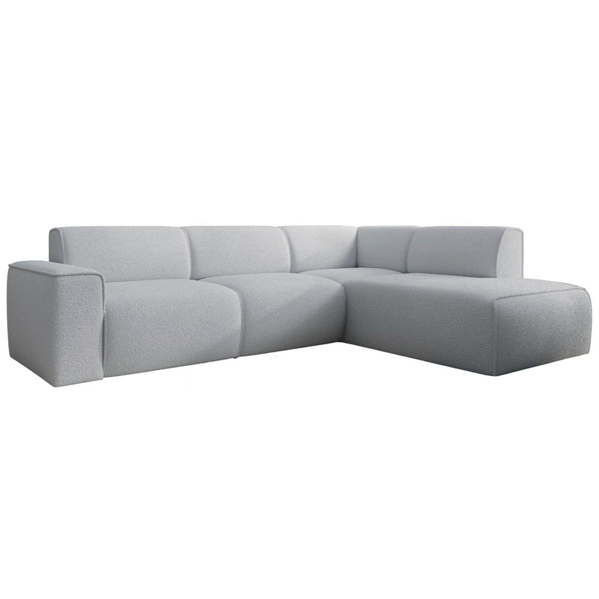 ECKSOFA Bouvi Hellgrau rechts - Hellgrau/Schwarz, Kunststoff/Textil (220/292cm) - Selsey