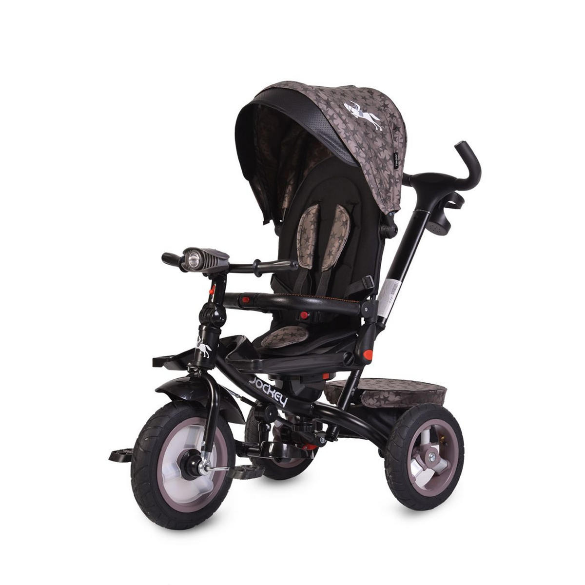 DREIRAD Jockey beige Gummireifen Musik Sitz drehbar Schubstange verstellbar - Beige, Metall (120/53.5/100cm)