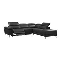 RELAXSOFA - 5 Personen - leder - anthrazitgrau Pascaline - Anthrazit, Leder/Metall (277/78/244cm) - Vente-Unique