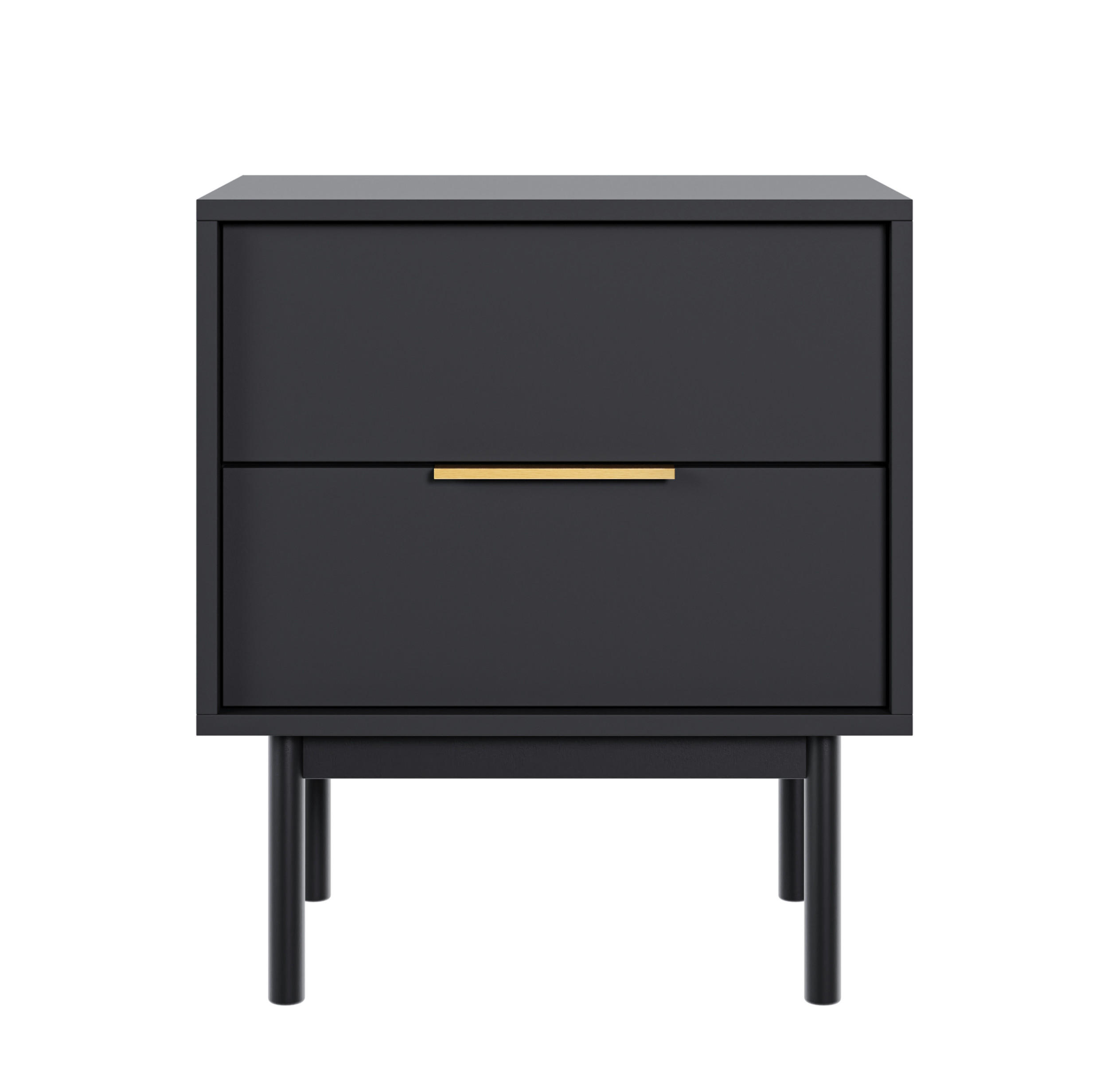 NACHTTISCH Viviaro Schwarz 54 cm - Goldfarben/Schwarz, Holz/Holzwerkstoff (54/61/39cm) - Selsey