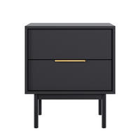 NACHTTISCH Viviaro Schwarz 54 cm - Goldfarben/Schwarz, Holz/Holzwerkstoff (54/61/39cm) - Selsey