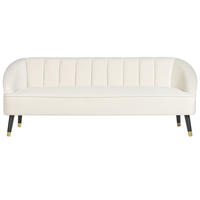 3-SITZER-SOFA Samtstoff cremeweiß Alsvag - Goldfarben/Schwarz, Textil (191/73/73cm) - Beliani
