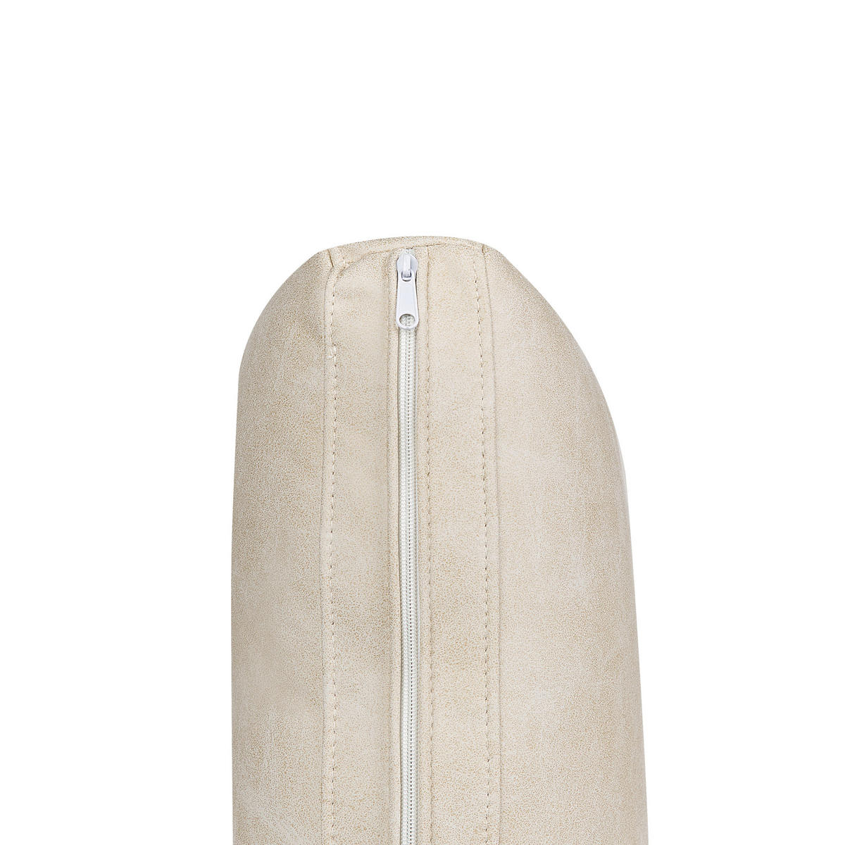 3-SITZER-SOFA Stoff cremefarben Lederoptik Sovik - Beige, Textil (215/72/87cm) - Beliani