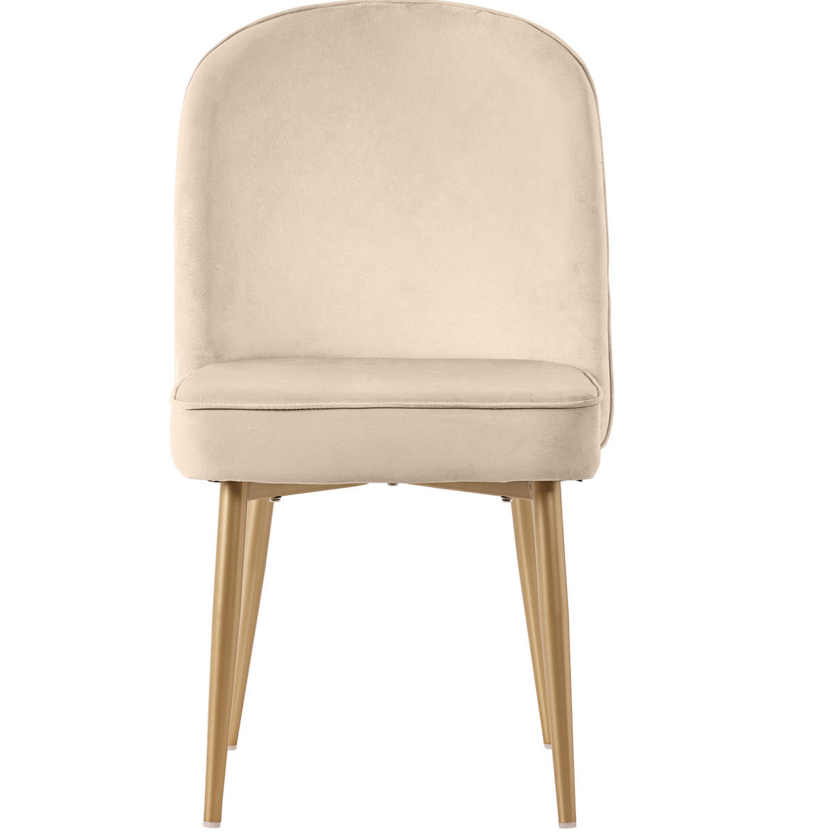 ESSZIMMERSTÜHLE ergonomisch 6er-Set 45,5 x 62 x 87,5 cm Samt Beige - Beige, Metall (62/87.5/45.6cm) - Meubliv