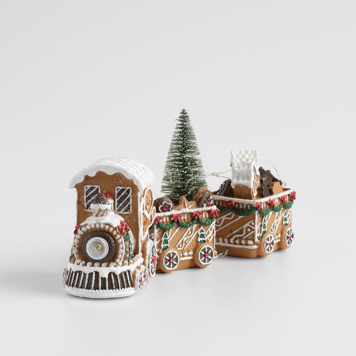 DEKOFIGUR Led CHARMTRAIN, 18 x 15 cm, Braun, Beleuchtet Weihnachtsfigur, Weihnachtsdeko, Deko Wohnzimmer, Winter Christmas, XMAS Geschenk - Braun, Kunststoff (7.5/15.5/18cm) - home&you
