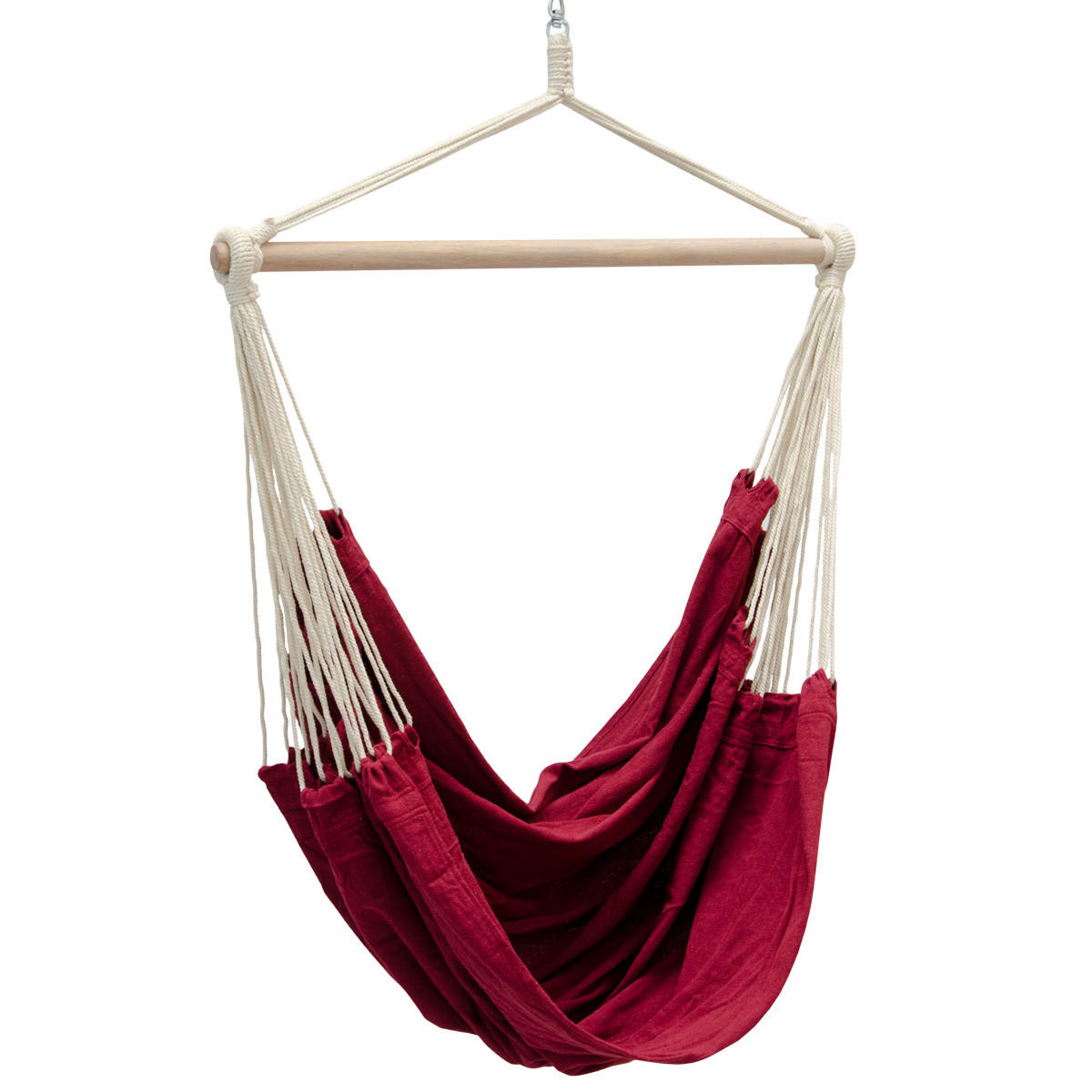 XXL HÄNGESESSEL 185/130 cm Belastbar bis 150 kg Bordeaux - Rot, Textil (130/155/185cm) - Amanka