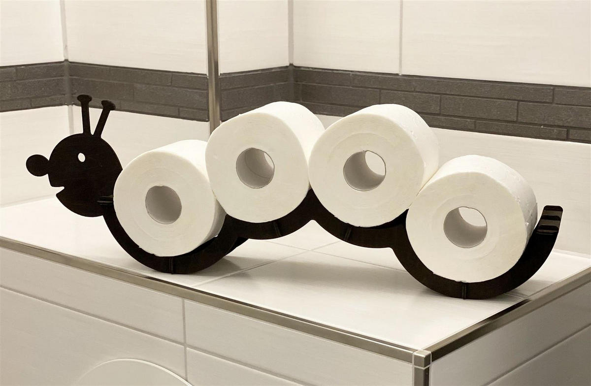 TOILETTENPAPIERHALTER Holz Schwarz 62,5/10/19 cm - Schwarz, Holz (62.5/19/10cm) - DanDiBo