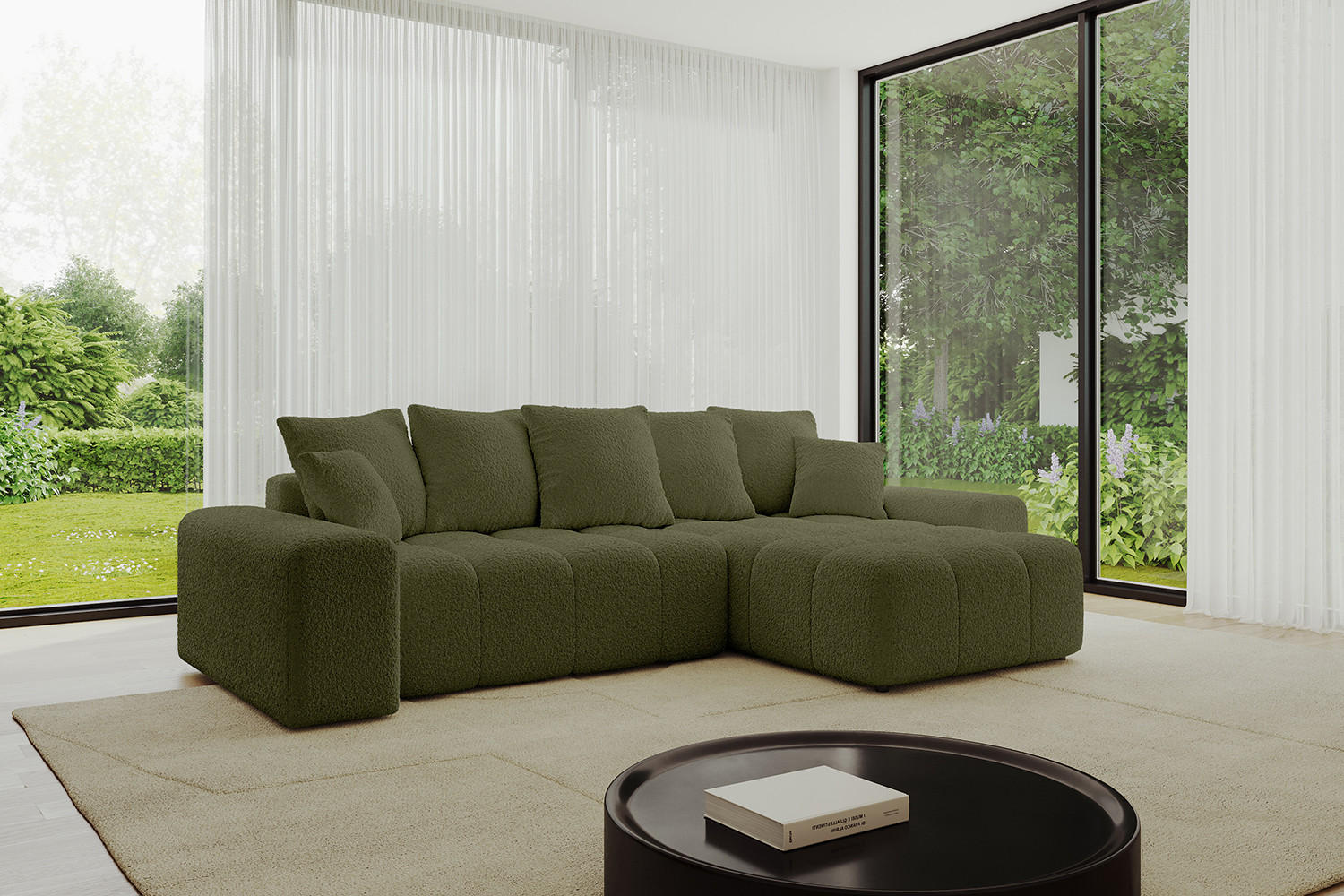 Thumbnail - Altdecor Ecksofa, Olivgrün, Textil, 4-Sitzer, 297x189 cm, Wohnzimmer, Sofas & Couches, Wohnlandschaften, Ecksofas
