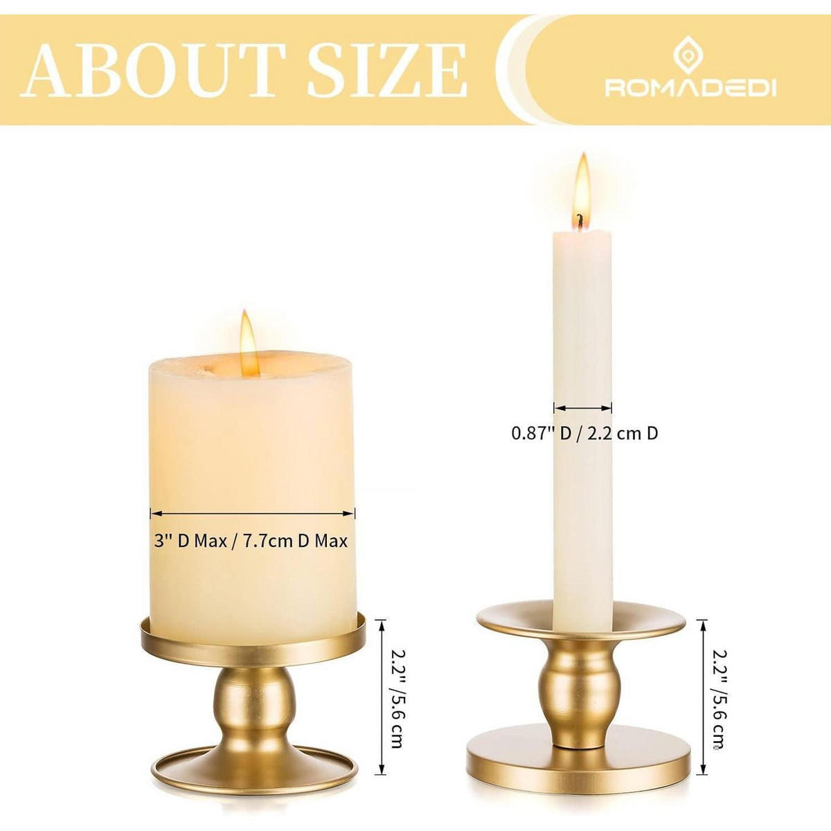 KERZENSTÄNDER 4er Set Metall Gold - Goldfarben, Metall (5/5/20cm)