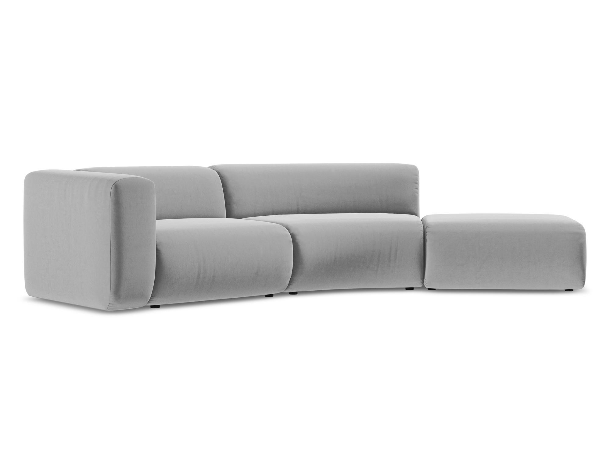 4-SITZER-SOFA Samt Stoff Grau - Schwarz/Grau, Kunststoff/Textil (335/70/166cm) - Makamii