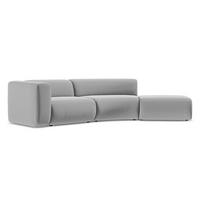 4-SITZER-SOFA Samt Stoff Grau - Schwarz/Grau, Kunststoff/Textil (335/70/166cm) - Makamii
