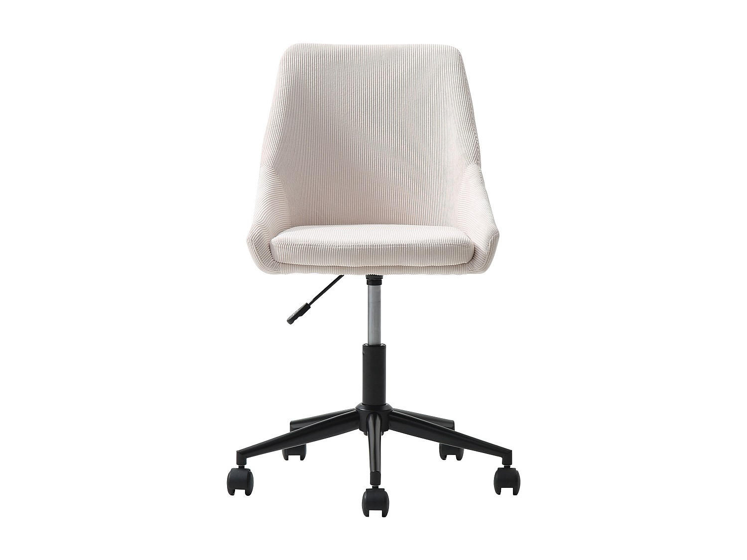 BÜROSTUHL ohne Armlehnen - 51 cm x 58 cm - samt - schwarz, cremefarben Masurie - Creme/Schwarz, Textil (51/91/58cm) - Vente-Unique