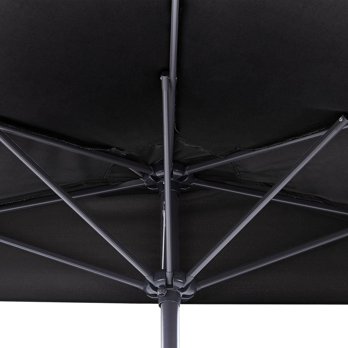 SONNENSCHIRM halbrund 270/100/235 cm schwarz Galati - Schwarz, Textil (270/100cm) - Beliani
