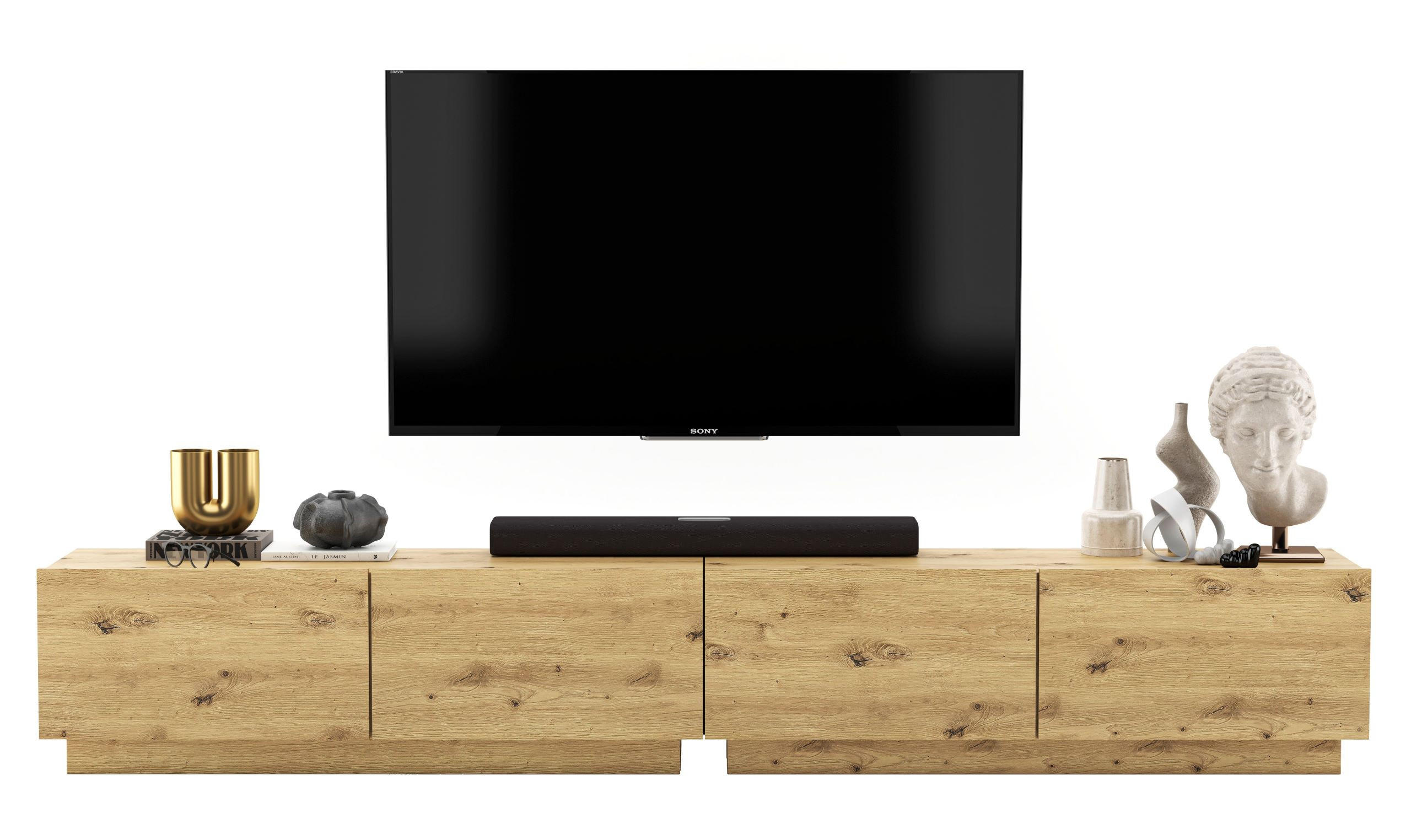 TV-LOWBOARD 2-er Set Enjoy Eiche Artisan Matt Loft 120 cm - Eiche Artisan, Holzwerkstoff (240/37/35cm) - Meble Lindner