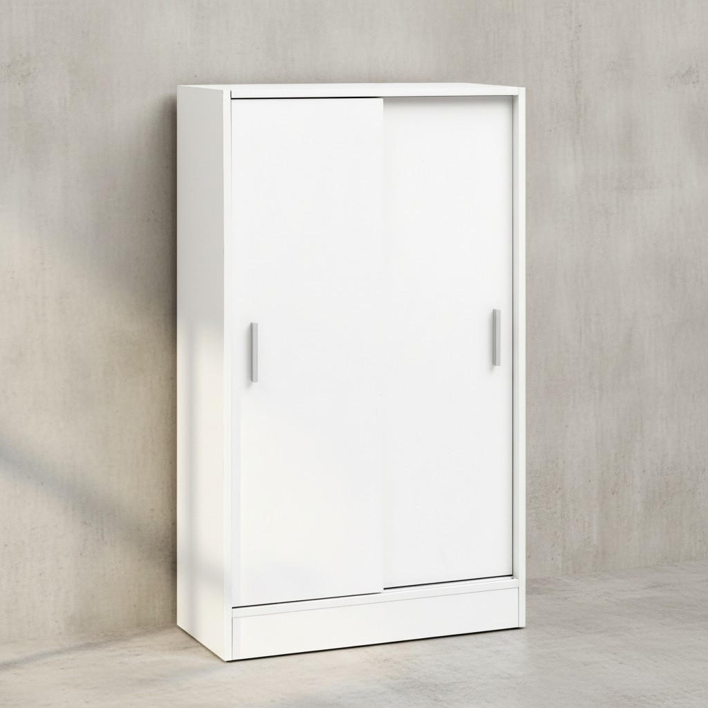 AKTENSCHRANK – Holz, Weiß, 60x107,5x28,5 cm, wasserabweisend & kratzfest, modern - Weiß, Holz/Metall (60/108/29cm) - KADIMA DESIGN