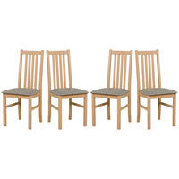 STUHL 4er ONTIKA 1, sonoma - Beige/Sonoma Eiche, Holz (43/94/40cm) - Leaf Design