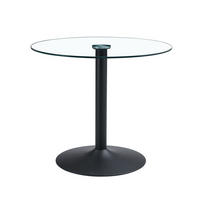 ESSTISCH 85/76 cm Schwarz/Transparent aus Glas und Metall - Schwarz, Holzwerkstoff (85/85/76cm) - OKMYHOME