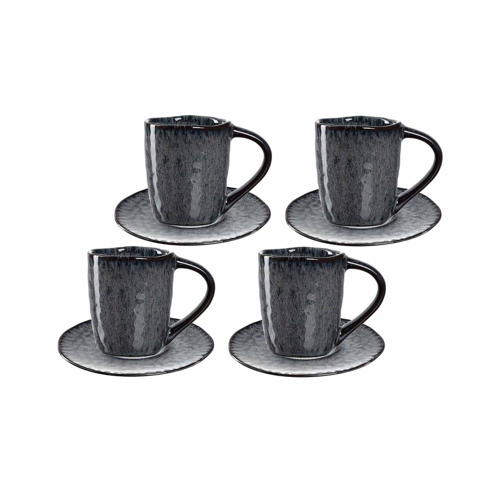 ESPRESSOTASSEN Matera Anthrazit 8er Set - Anthrazit, Keramik (0.09L) - Leonardo Living