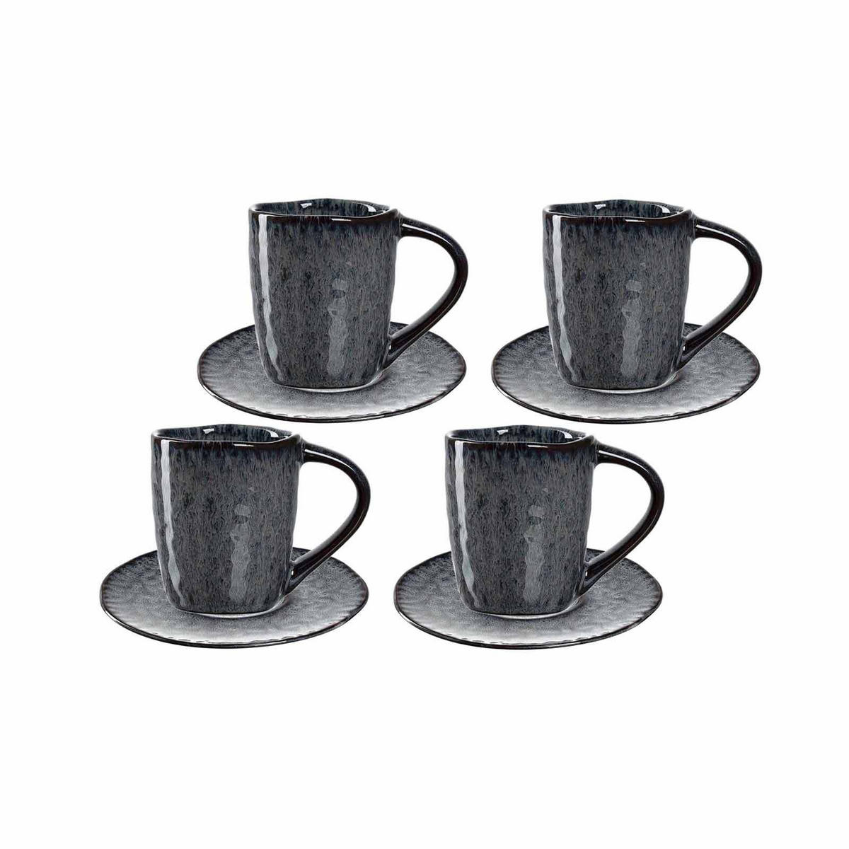ESPRESSOTASSEN Matera Anthrazit 8er Set - Anthrazit, Keramik (0.09L) - Leonardo Living