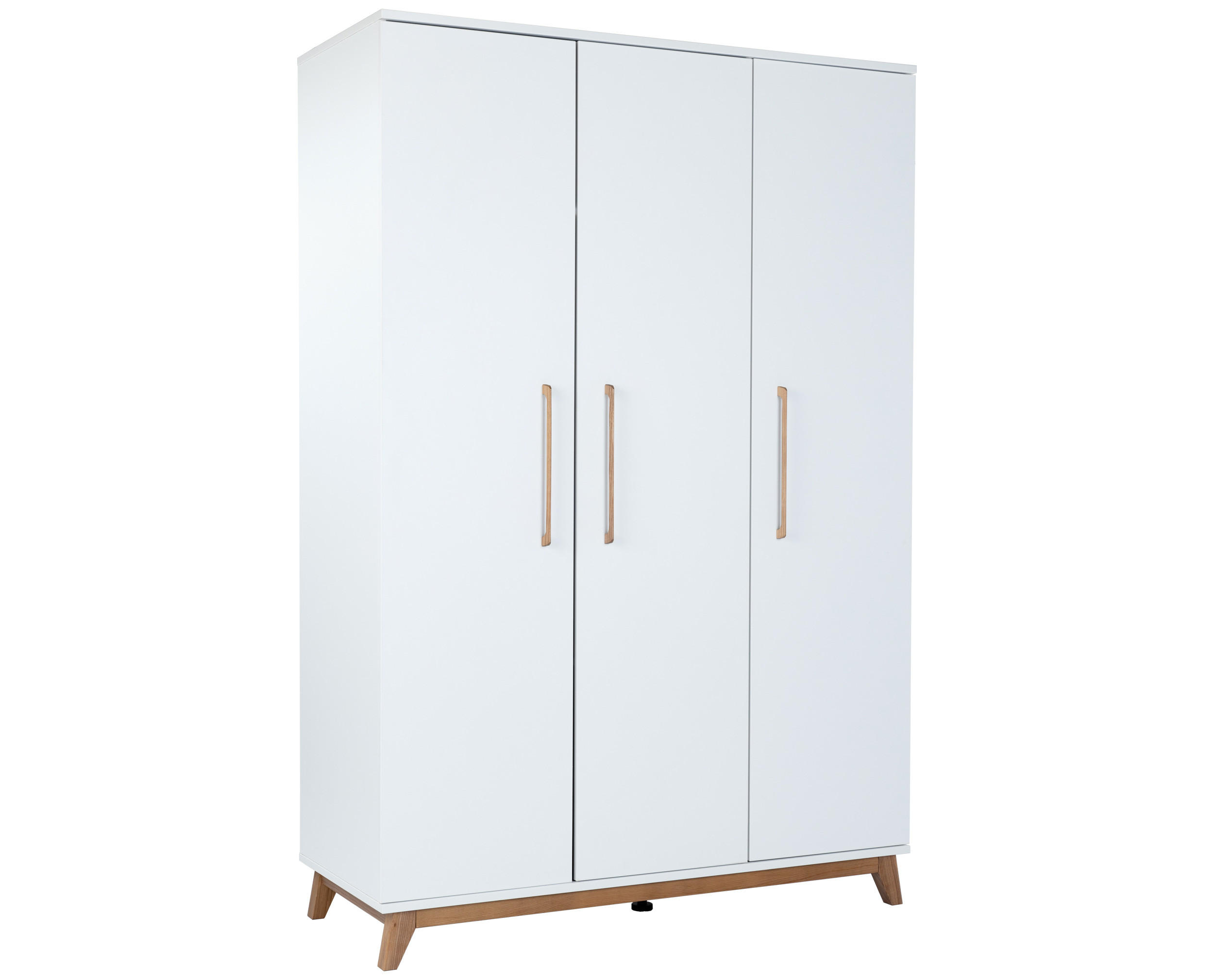 KLEIDERSCHRANK Lina 130/192/51 cm Kreideweiß Soft-Close - Walnussfarben/Weiß, Holz/Holzwerkstoff (130/192/51cm) - arthur berndt