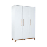 KLEIDERSCHRANK Lina 130/192/51 cm Kreideweiß Soft-Close - Walnussfarben/Weiß, Holz/Holzwerkstoff (130/192/51cm) - arthur berndt