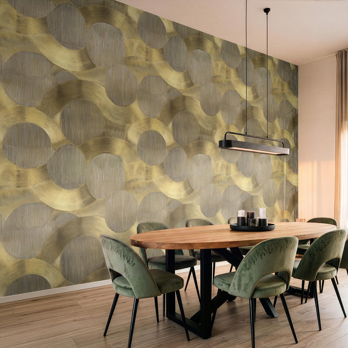 TAPETE - Modern - Geometrisch - Gold - 500x300 cm - Goldfarben, Papier (500/300cm) - OnlyWow
