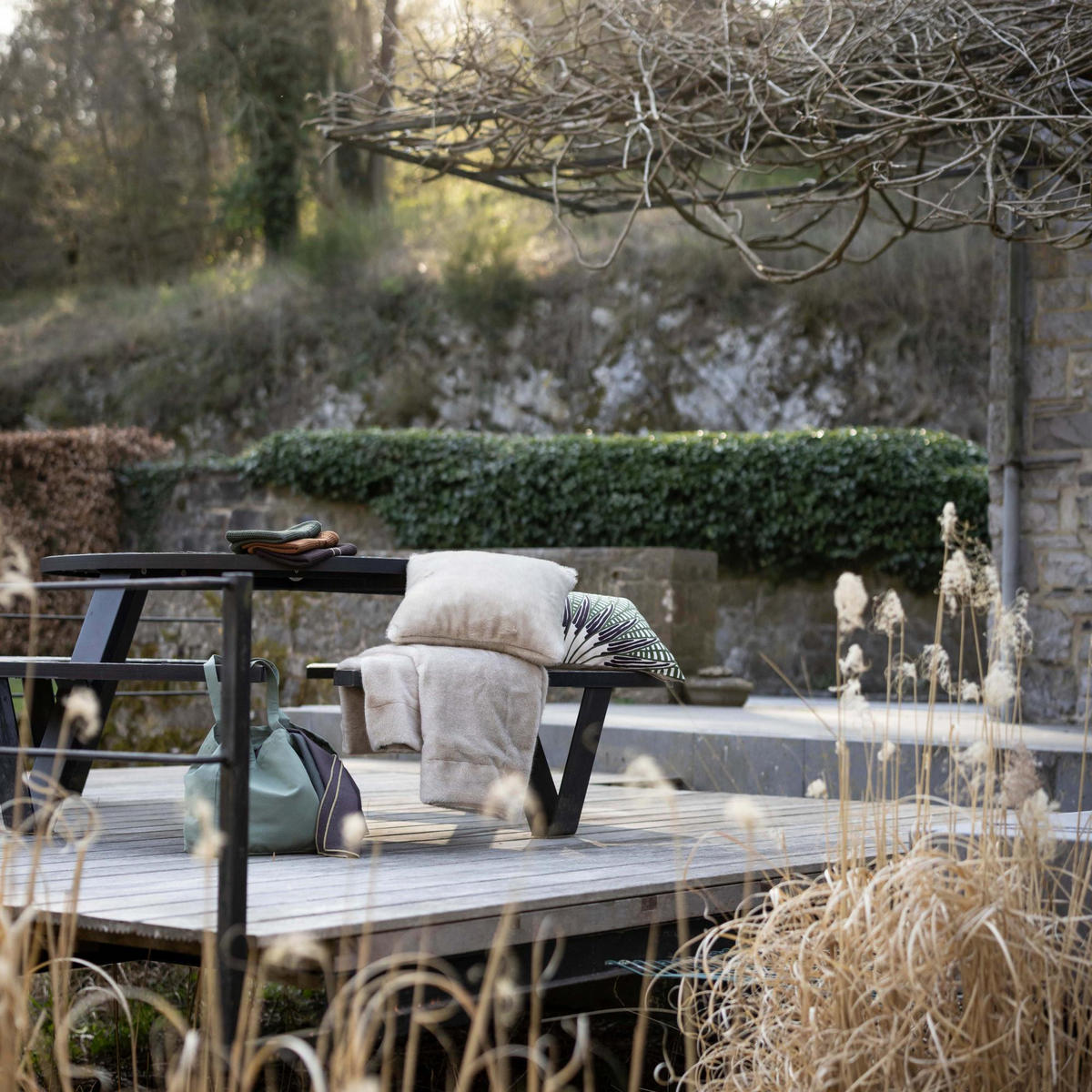 KISSEN Liwen natur 45 x 45 cm - Naturfarben, Textil (45/45cm) - Vivaraise