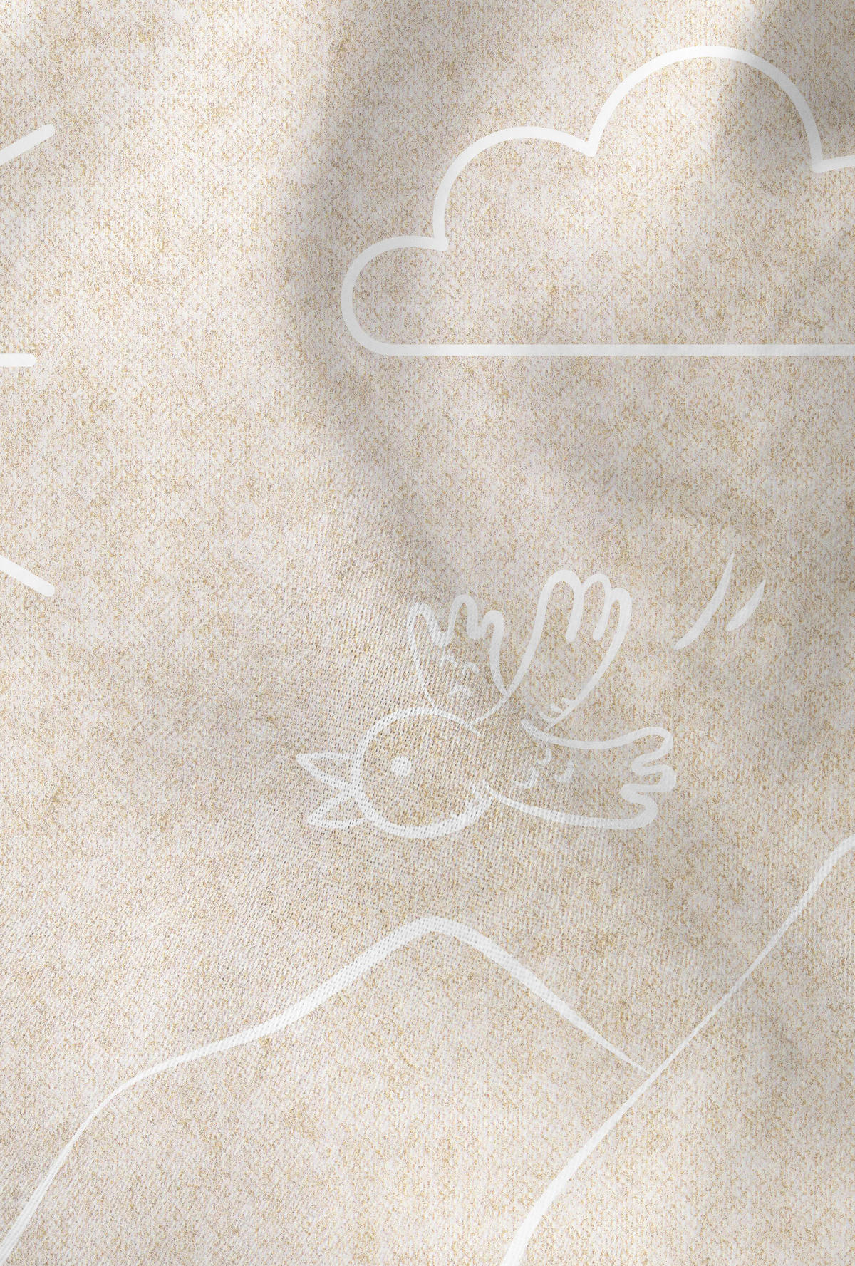 BETTWÄSCHE-GARNITUR Premium Melange Lokomotive kitt, 135x200 cm + 80x80 cm - Beige, Textil (135/200cm) - biberna