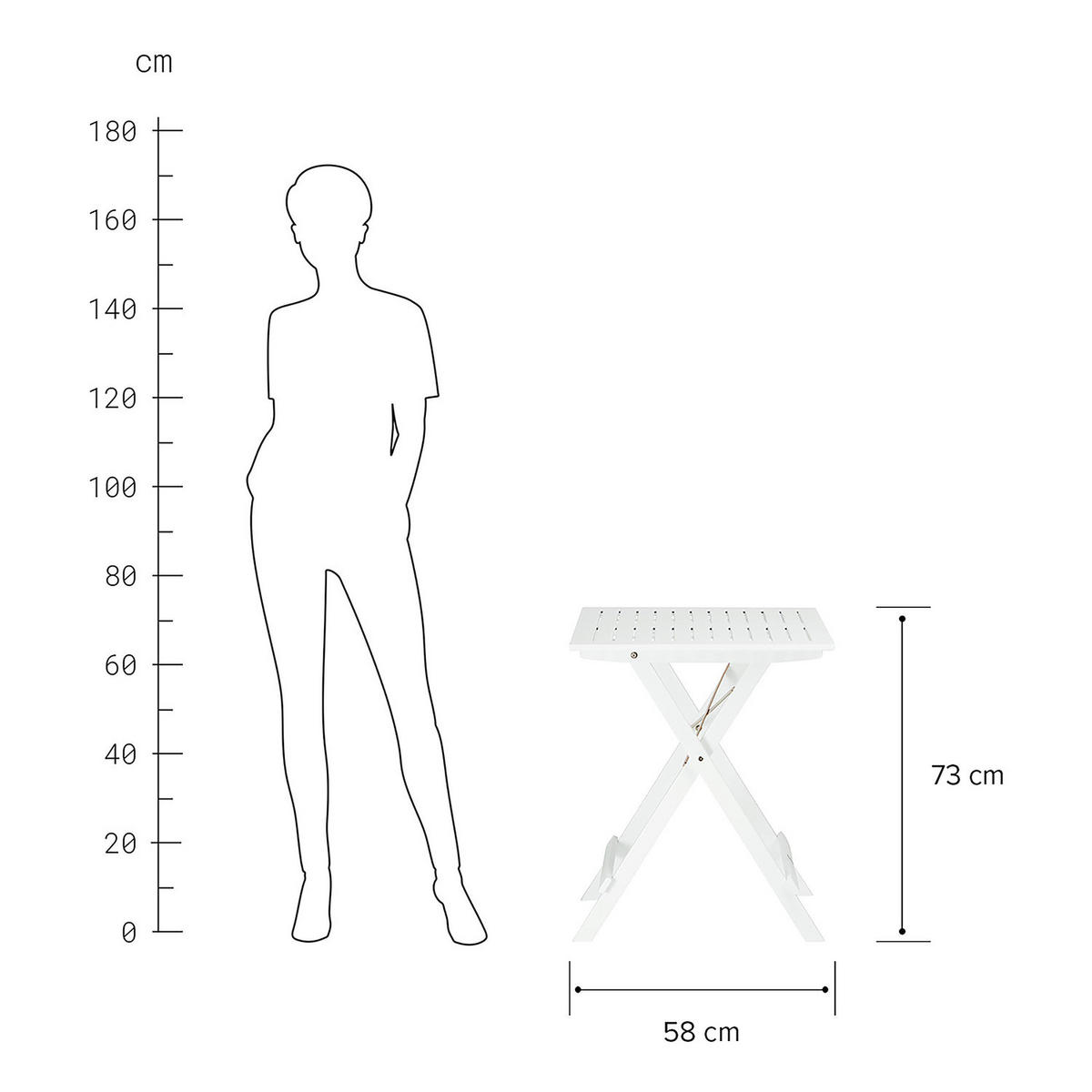 GARTENTISCH Lodge - Weiß, Holz (58/58/73cm) - Butlers