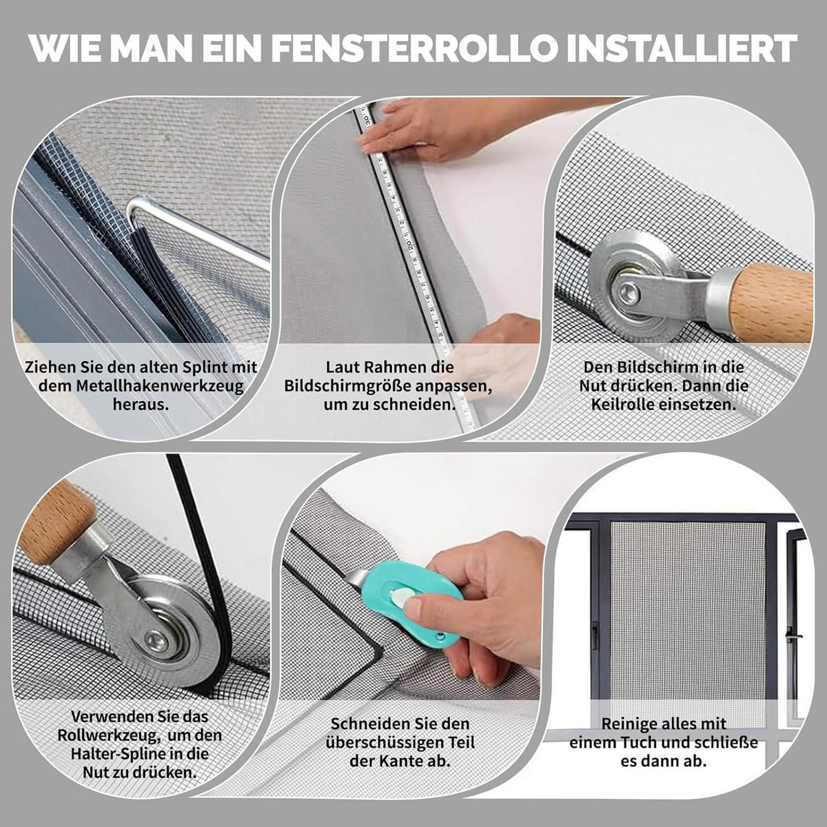FLIEGENGITTER Reparatur Set 300 x 120 cm Schwarz - Schwarz, Kunststoff (22/4/30cm)