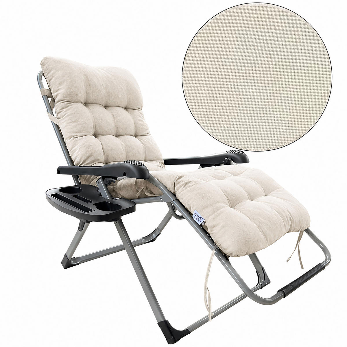 LIEGESTUHLAUFLAGE 157/57 cm Creme - Creme, Textil (57/10/157cm) - QUICK STAR
