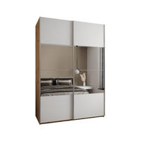 SCHWEBETÜRENSCHRANK 245,5/170/64 2-türig - Silberfarben/Eiche Artisan, Holz/Metall (170/245/64cm) - Abiks Möbel