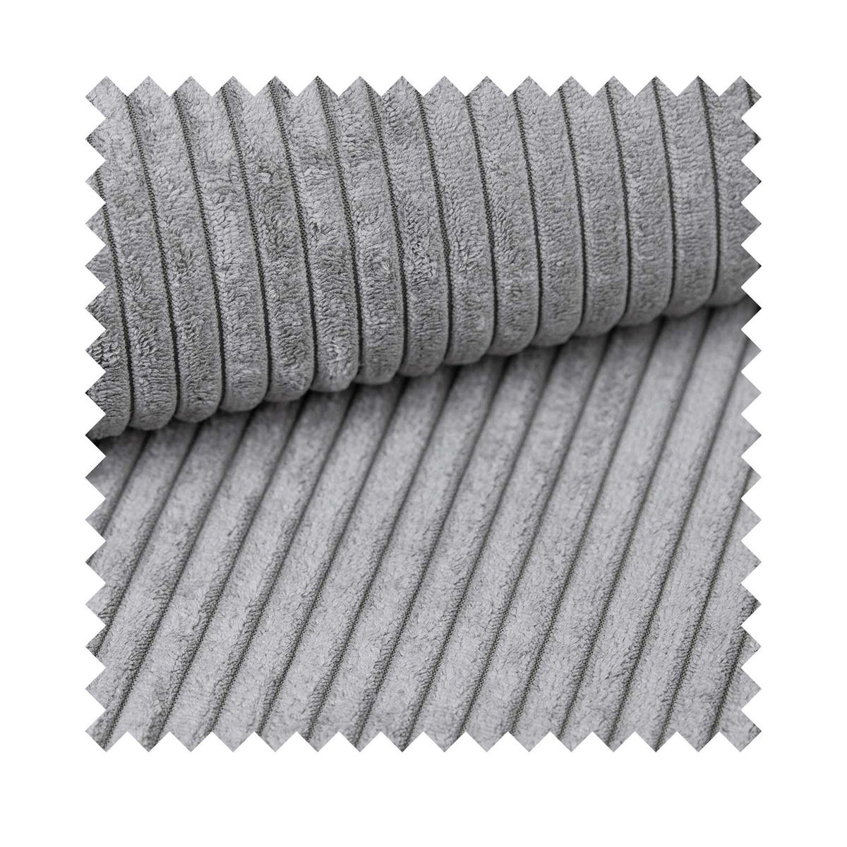 ECKSOFA Farese Hellgrau Cordbezug - Hellgrau/Schwarz, Kunststoff/Textil (267/167cm) - Selsey