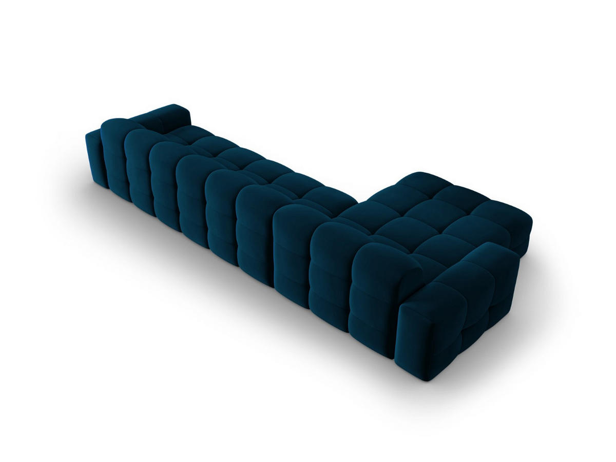 ECKSOFA links Kendal aus Samt marineblau 5 Sitzplätze - Blau, Textil (173/357cm) - Micadoni