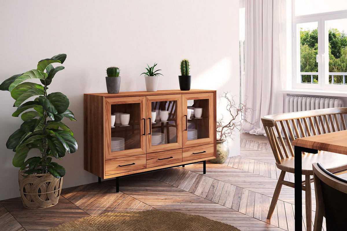 SIDEBOARD LEON Kernbuche - Kernbuche, Holz (144/95/45cm) - byoak