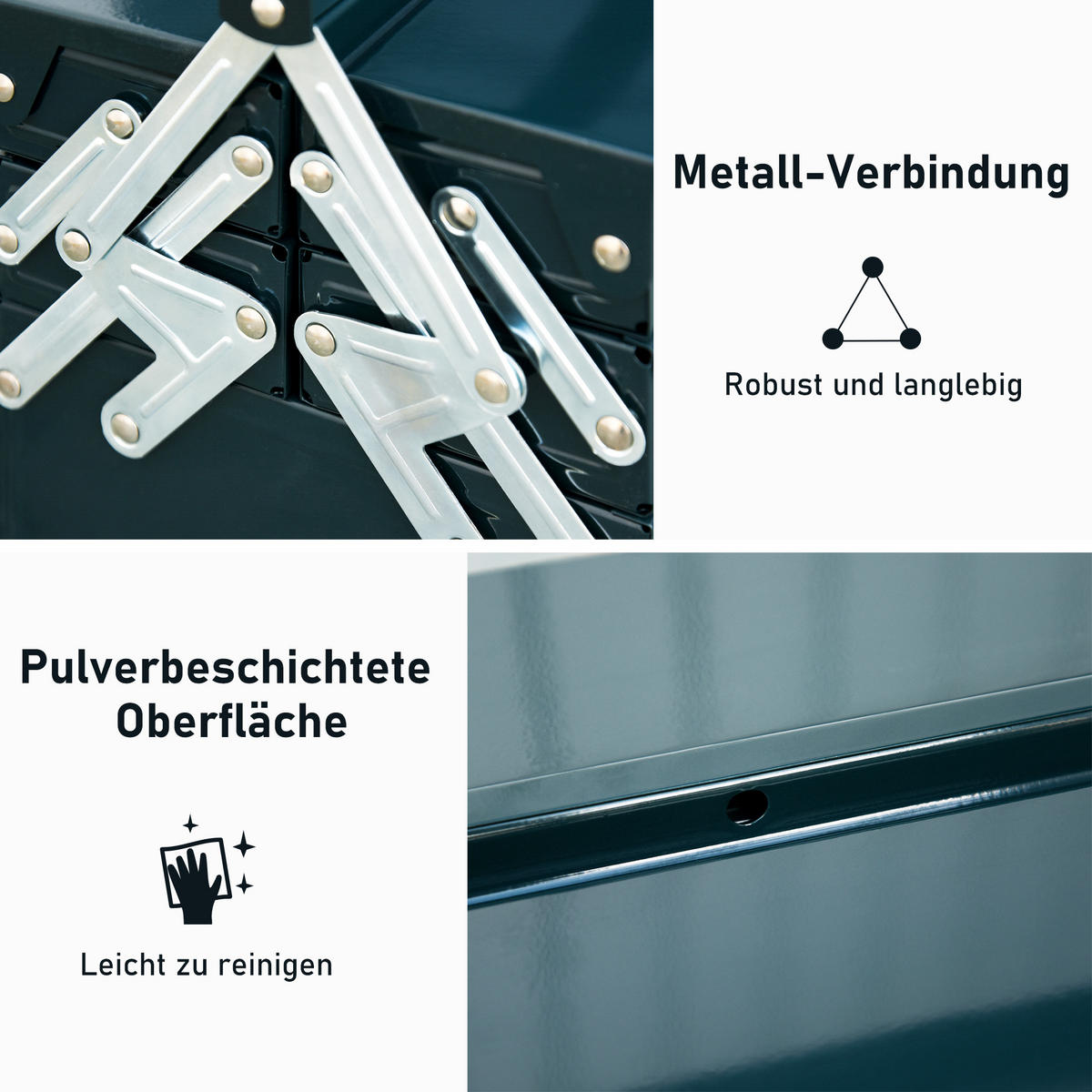 WERKZEUGKOFFER - Dunkelgrün, Metall (20/34.5/45cm) - DURHAND