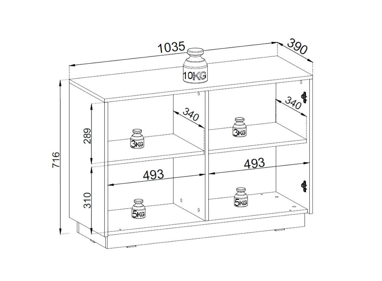 Thumbnail - Bettso Kommode, Weiß, Weiß, Weiß, Holzwerkstoff, 4 Fächer, 1 Schubladen, 104x72x39 cm, Wohnzimmer, Kommoden & Sideboards...