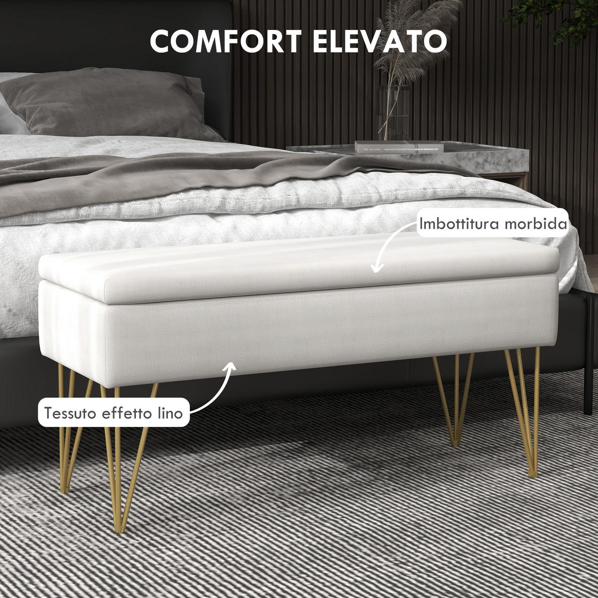 SITZBÄNKE Creme 1 Stück - Beige, Kunststoff (100/49/40cm) - GiPP