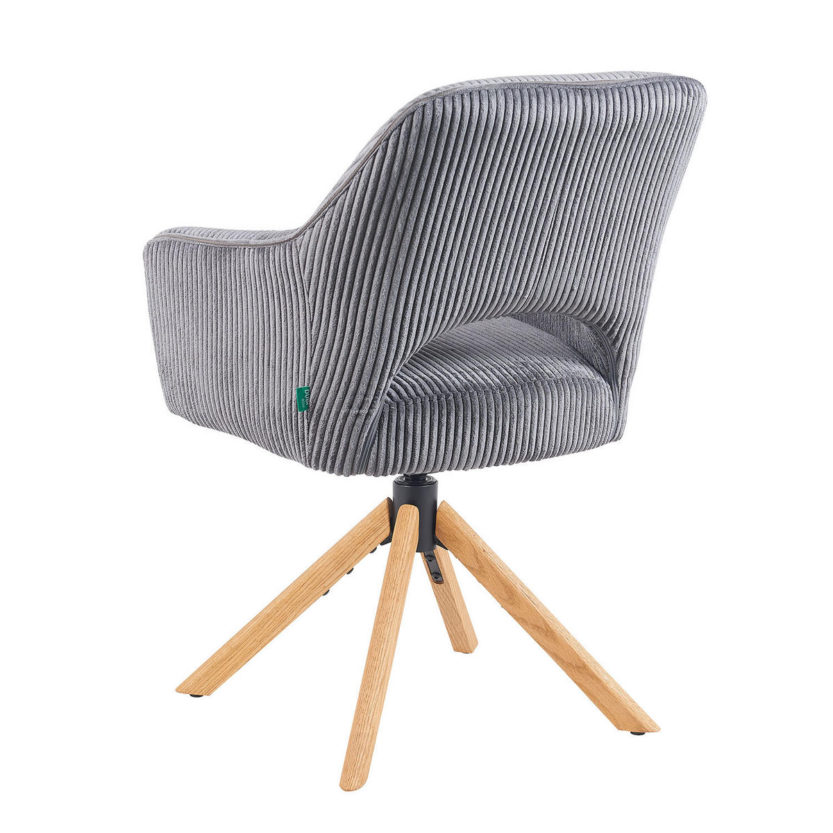 DREHSTUHL Mika-Lara - Honigeiche/Grau, Eichenholz/Holz (60/87/65cm) - DUBI Möbel
