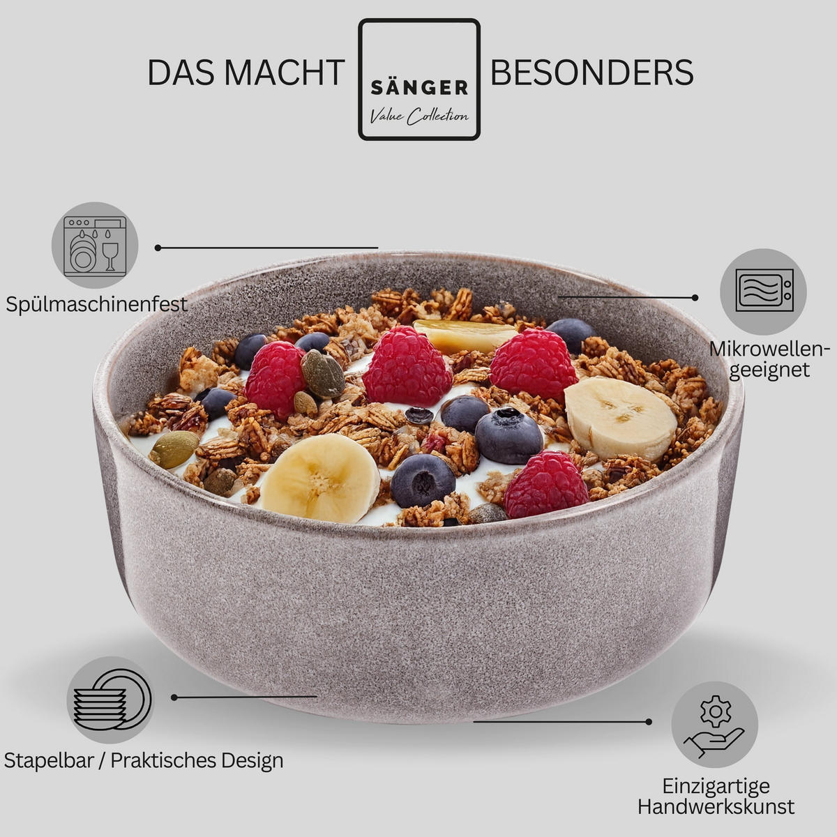 SCHALEN SET KAIRO - 4 teilig aus Steingut - Multicolor, Keramik (26.5cm) - Sänger
