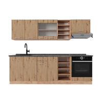 KUHINJSKI BLOK R-Line Hrast Artisan/Goldkraft hrast 240 cm , DP Antracit - medeni hrast/hrast artisan, leseni material (240/206.8/60cm) - Vicco