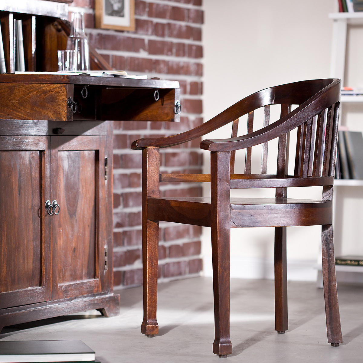 STUHL Hopkins - Dunkelbraun, Holz (55/81/54cm) - Butlers